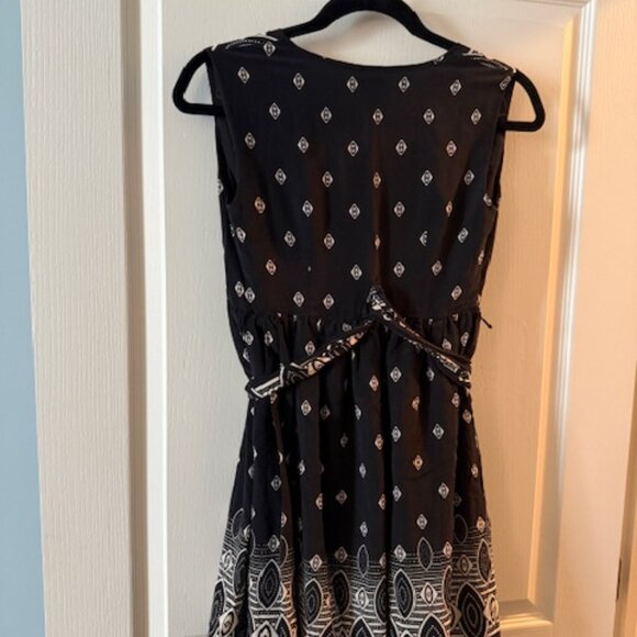 Anna Sui for Target Silk Belted Wrap Black & Cream Dress - XS - Picture 3 of 3